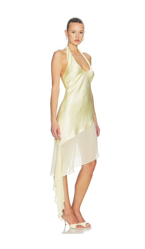 lovers and friends celie midi dress in lemon.