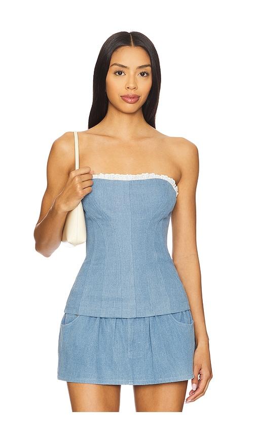 lovers and friends charlette top in blue.