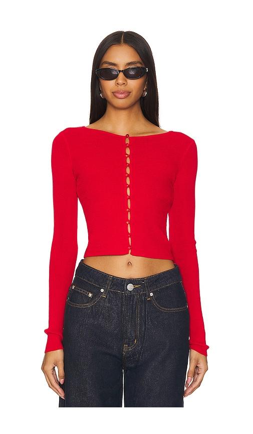 lovers and friends ciara cardigan in red.