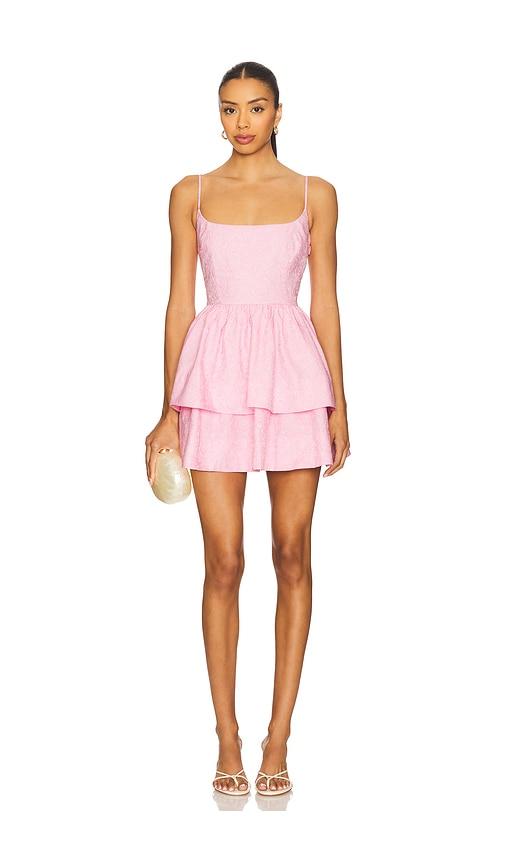 lovers and friends cora mini dress in pink.