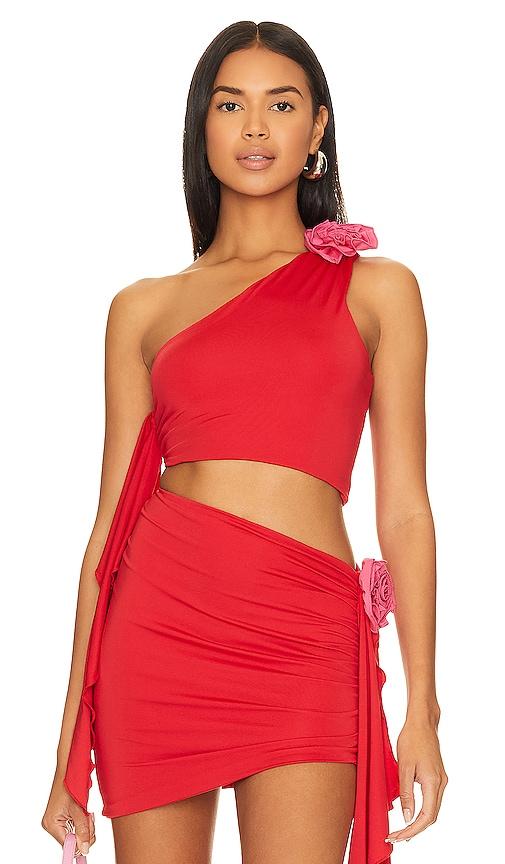lovers and friends cordelia top in red.