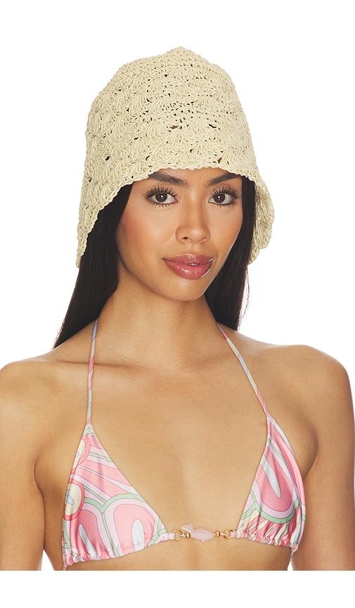 lovers and friends cori raffia hat in neutral.