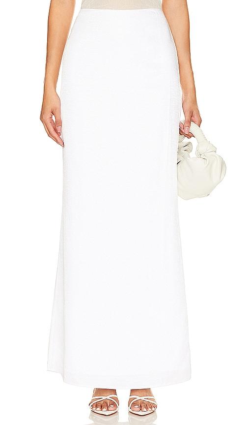 lovers and friends cosima maxi skirt in white.