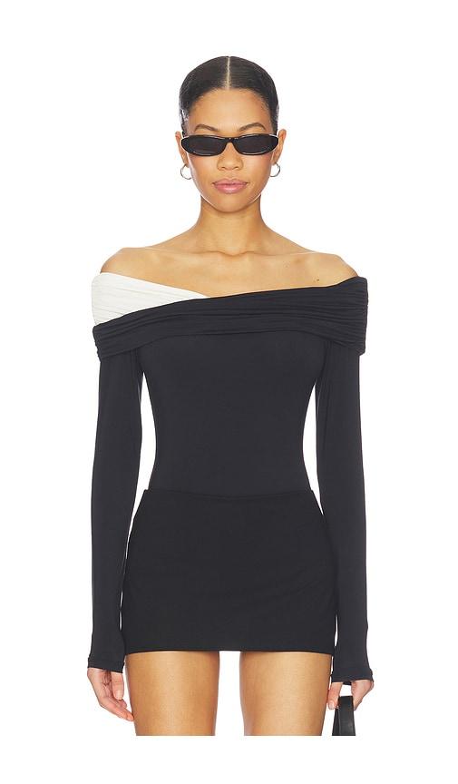 lovers and friends courtney bodysuit in black.