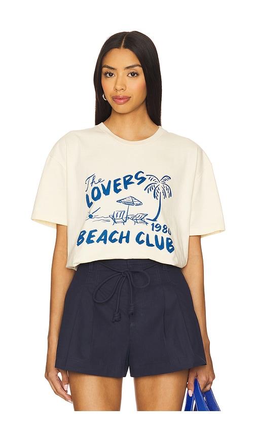 lovers and friends cover up tee in cream.