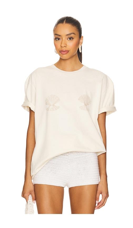 lovers and friends cover up tee in cream.