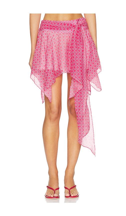 lovers and friends daisy mini skirt in red.