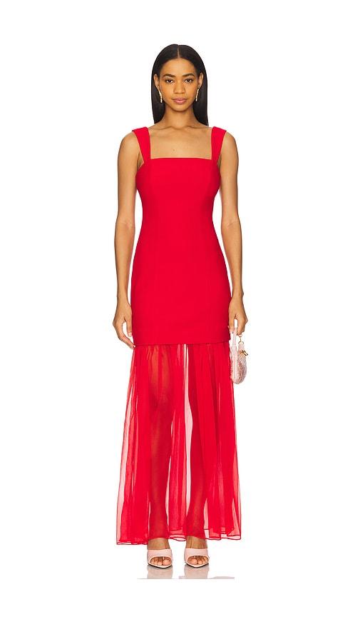 lovers and friends danielle gown in red.