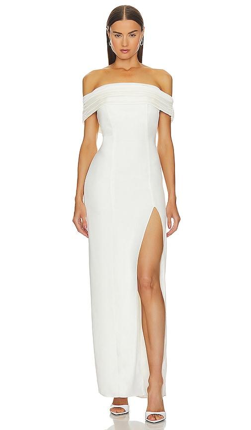 lovers and friends dia gown in white.