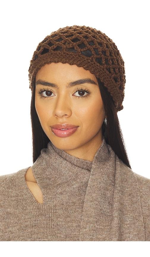 lovers and friends dionne crochet hat in brown.