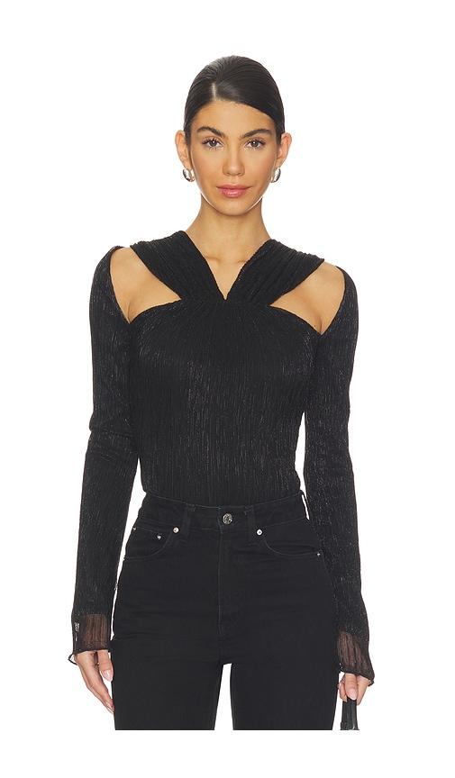 lovers and friends edie bodysuit in black.