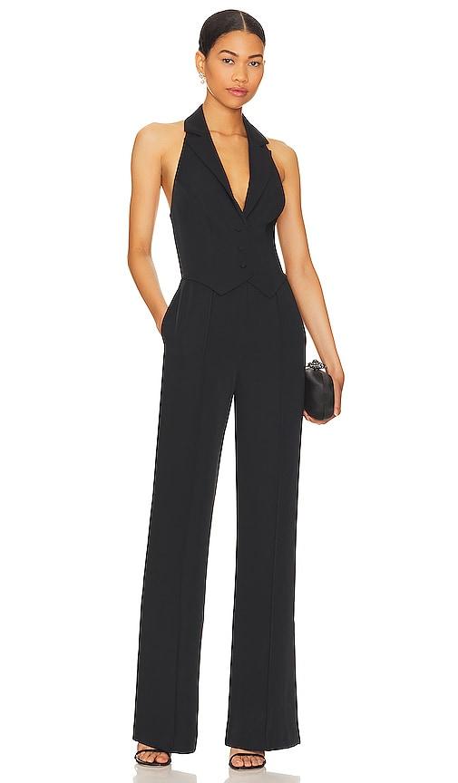 lovers and friends elena jumpsuit in black.