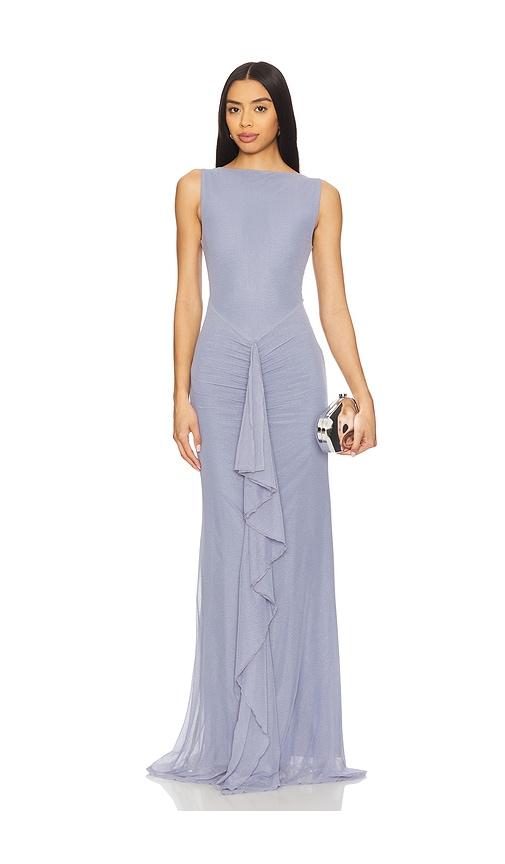 lovers and friends ellie maxi dress in slate.