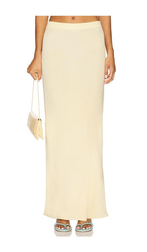 lovers and friends elsy maxi skirt in lemon.