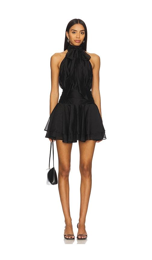 lovers and friends emerson mini dress in black.
