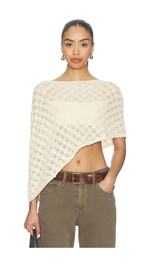 lovers and friends emery textured poncho in ivory.