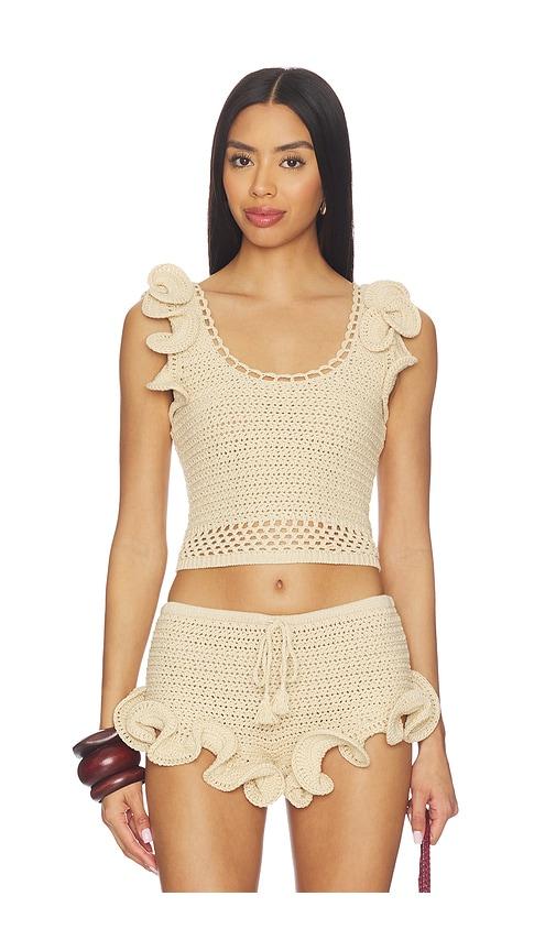 lovers and friends emiko sweater vest in taupe.
