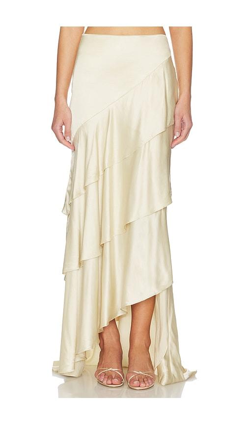lovers and friends emma maxi skirt in beige.