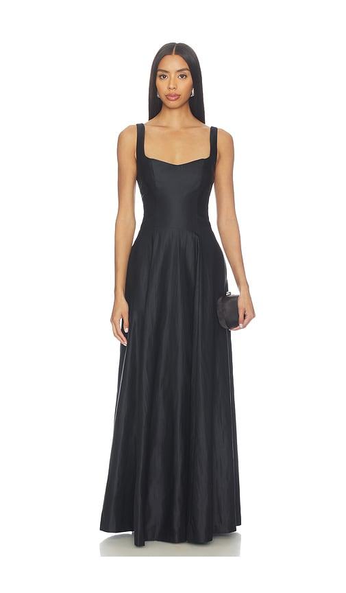 lovers and friends esmeralda gown in black.