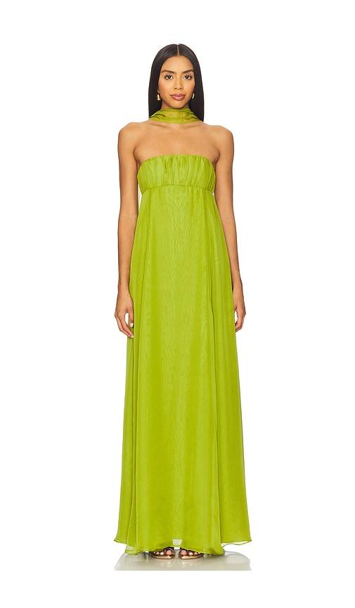 lovers and friends estelle gown in green.
