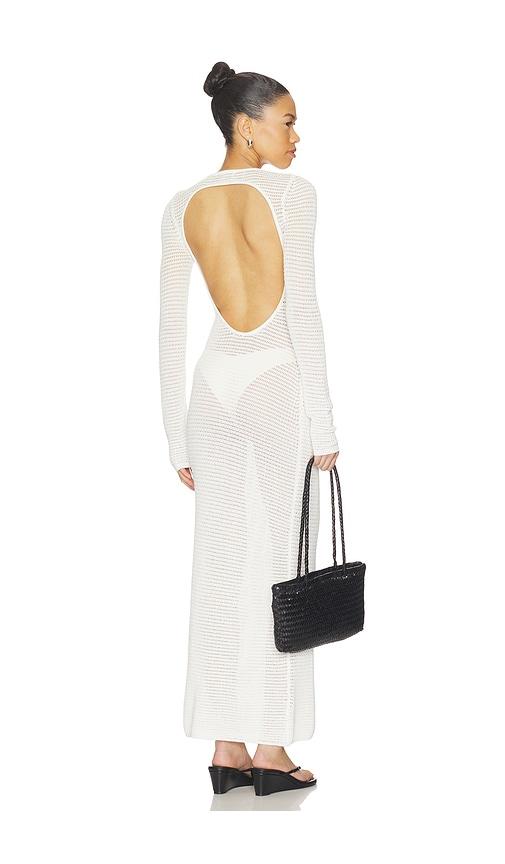 lovers and friends evette knit maxi dress in white.
