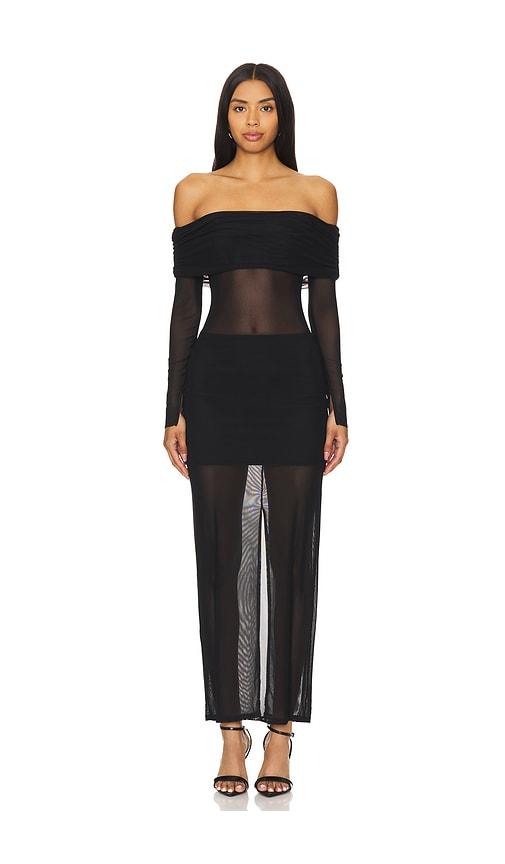 lovers and friends fio maxi dress in black.