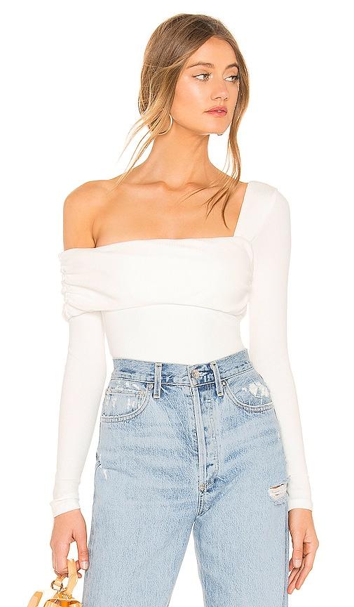 lovers and friends florence bodysuit in white.
