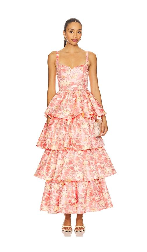 lovers and friends francesca maxi dress in pink.