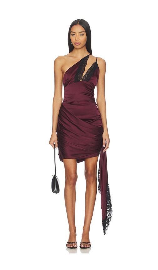 lovers and friends frida midi dress in burgundy.