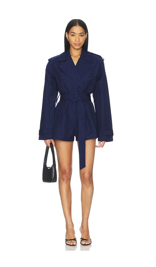 lovers and friends georgia romper in navy.