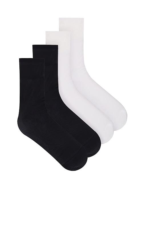 lovers and friends gia knee sock pack in black,white.
