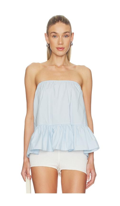 lovers and friends ginny top in baby blue.