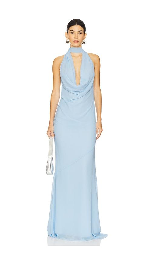 lovers and friends gisele gown in blue.