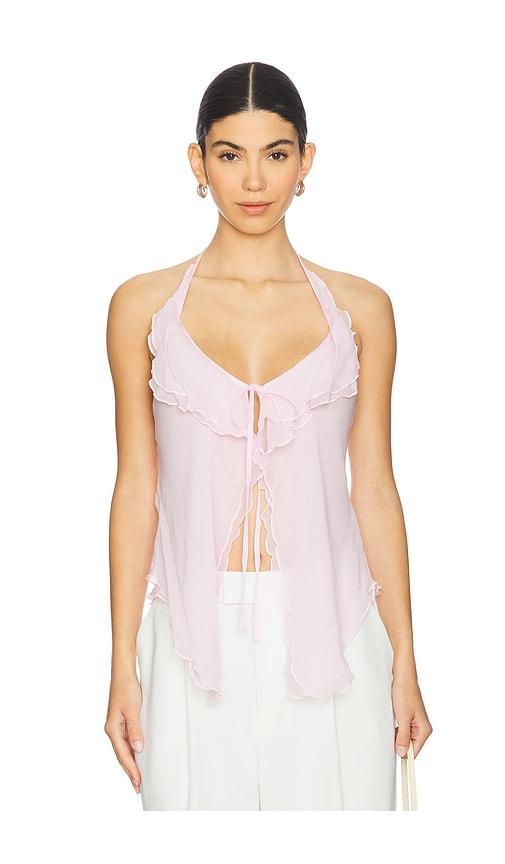 lovers and friends gisors top in blush.