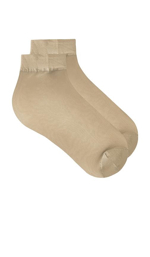 lovers and friends grace sheer sock in brown.