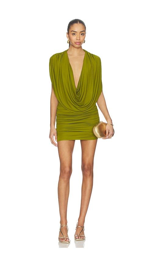 lovers and friends gwen mini dress in olive.