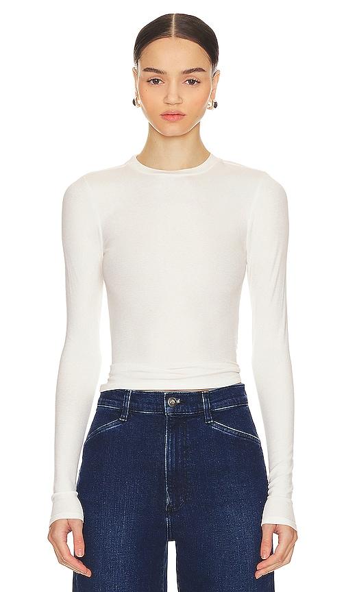 lovers and friends hailey long sleeve tee in white.