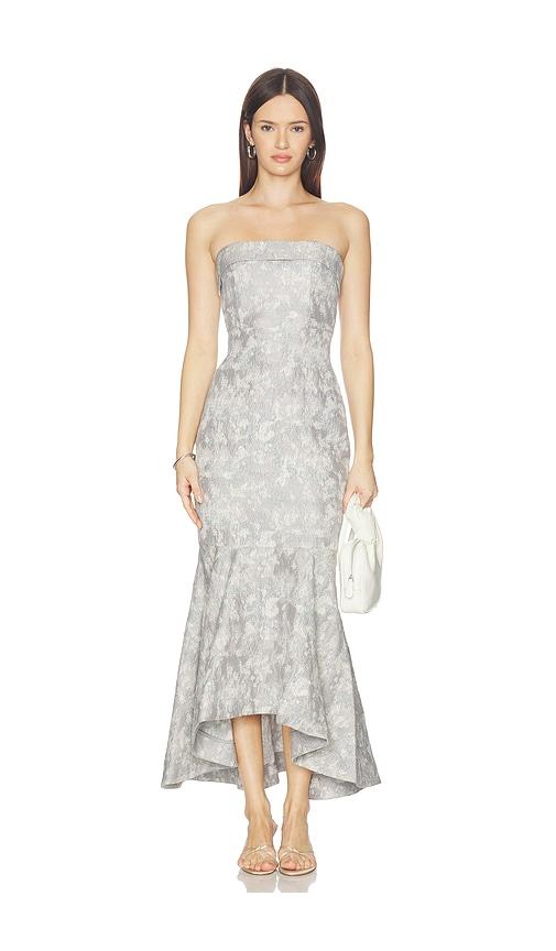 lovers and friends hazel midi dress in grey,teal.