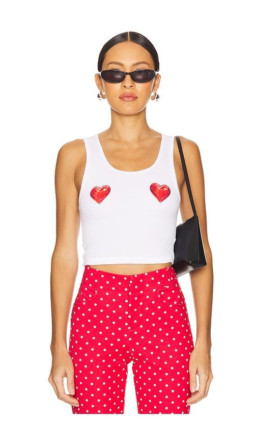 lovers and friends hearts tank in white.