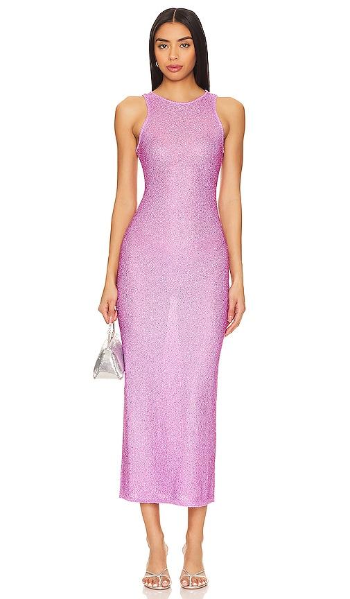 lovers and friends hollis sequin midi dress in lavender.