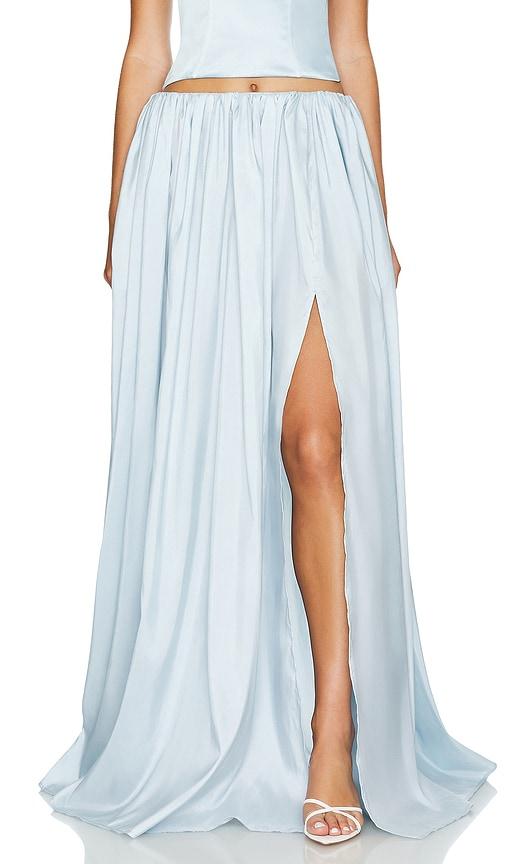lovers and friends iago skirt in baby blue.