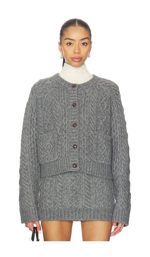 lovers and friends ibona cable cardigan in grey.
