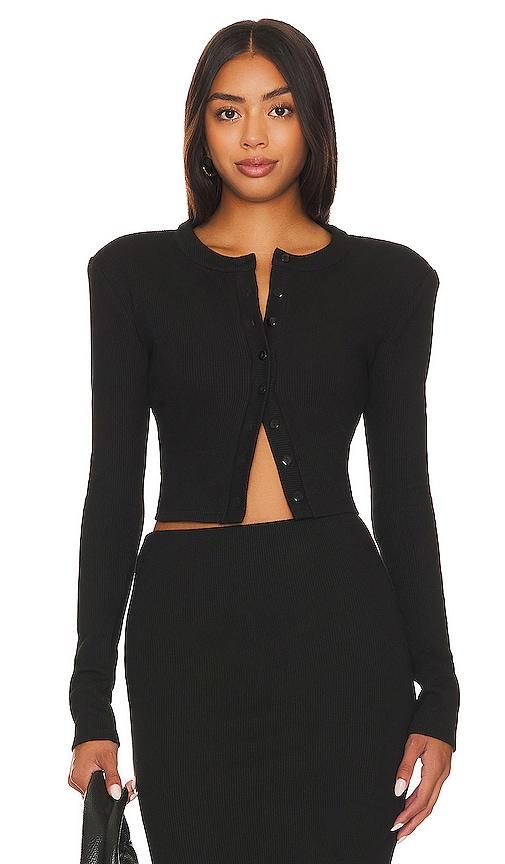 lovers and friends idina crop top in black.