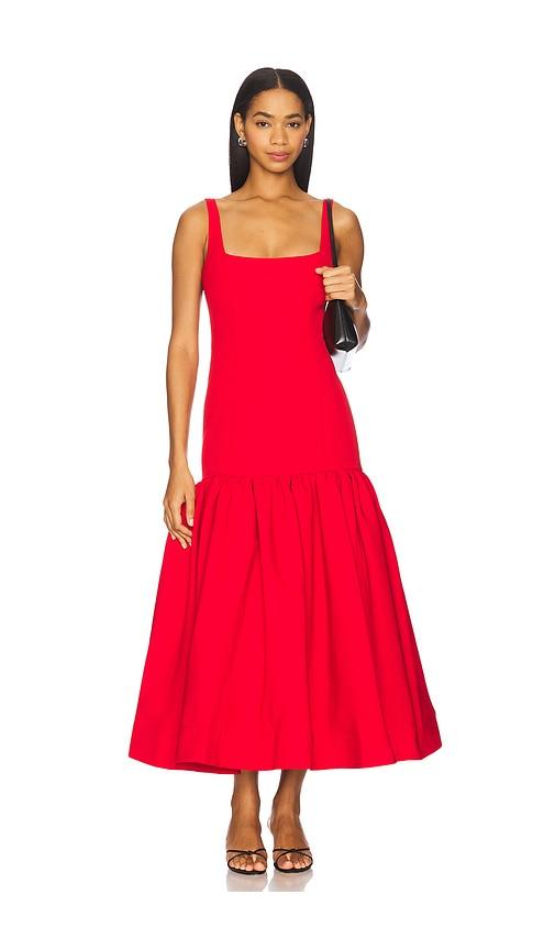 lovers and friends ina maxi dress in red.