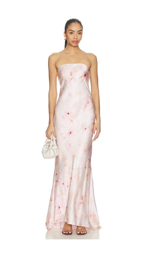 lovers and friends ines gown in pink.