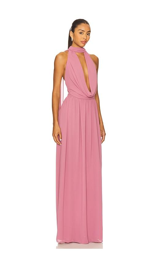 lovers and friends isabella gown in mauve.