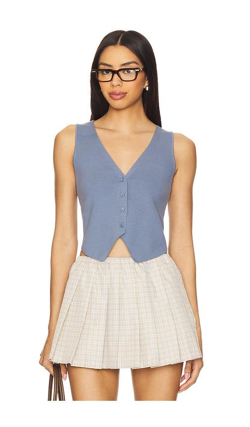 lovers and friends jada vest in blue.