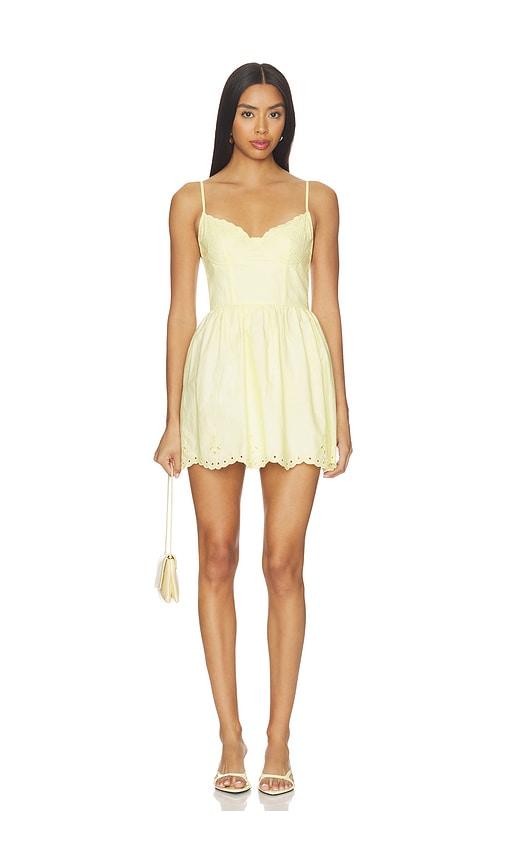 lovers and friends jasmine mini dress in yellow.