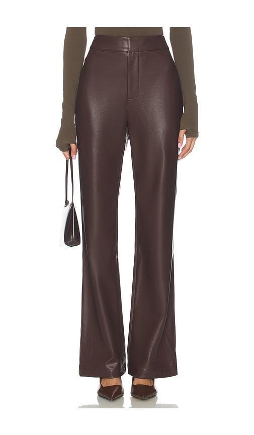 lovers and friends jordan faux leather pant in brown.