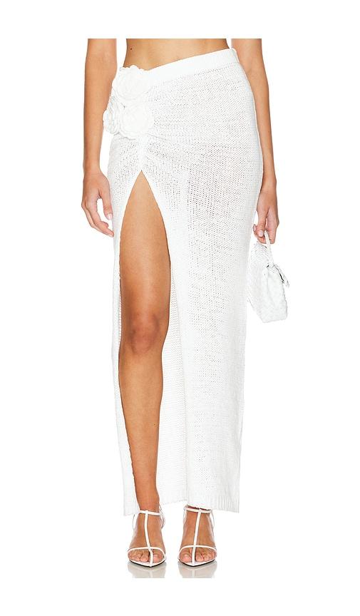 lovers and friends joya rosette skirt in white.